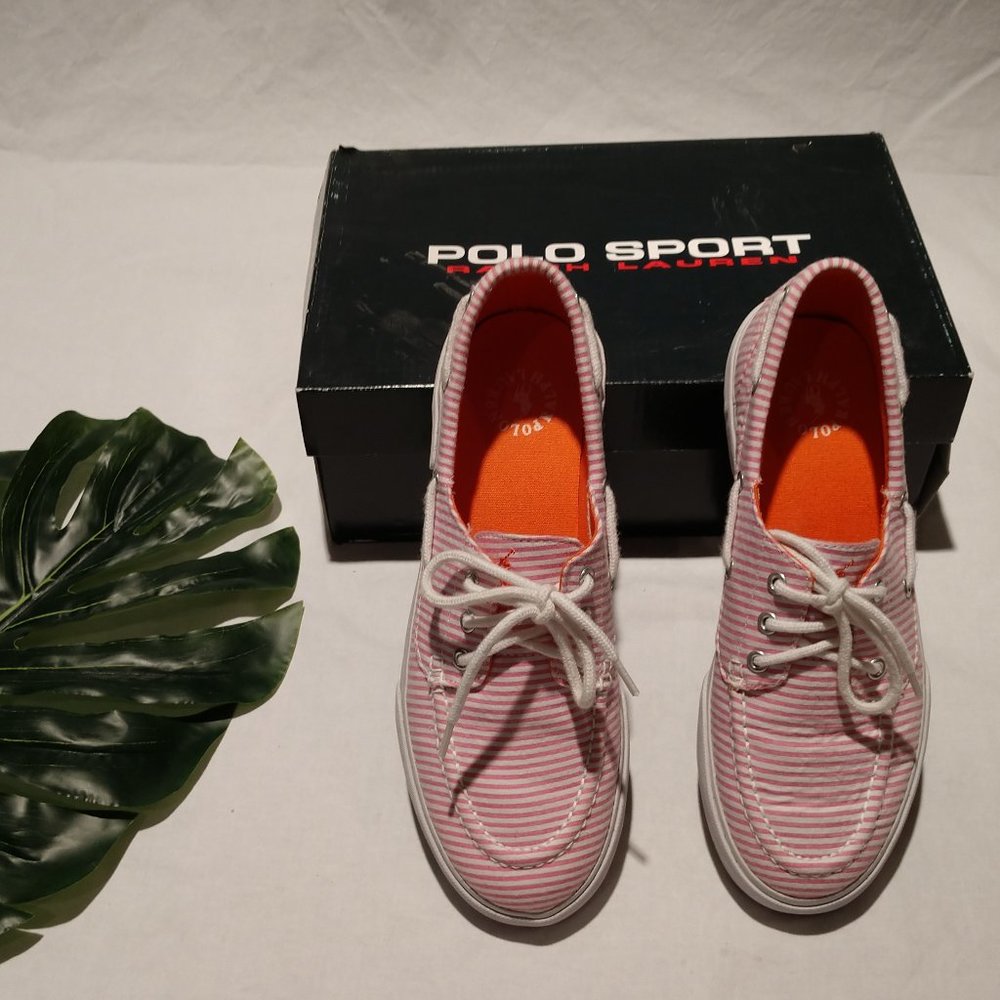 Polo Lilia By Ralph Lauren Seersucker Canvas Deck